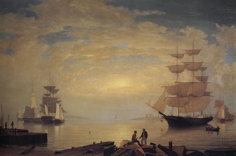 Fitz Hugh Lane Gloucester Harbor at Sunrise china oil painting image